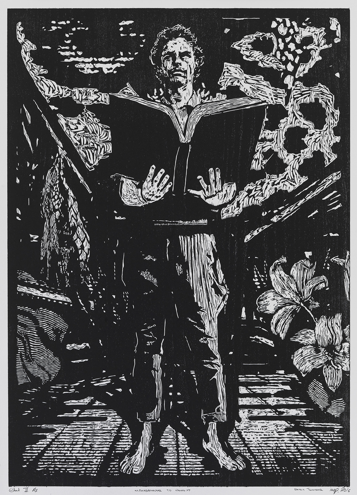 Woodcut print from the Atopia series