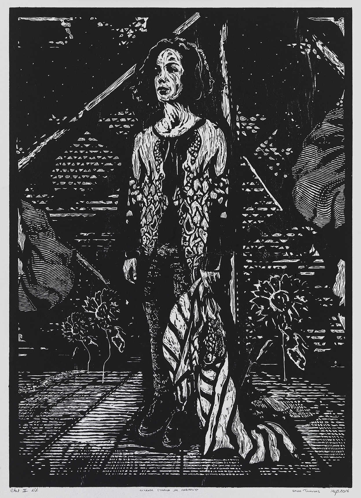 Woodcut print from the Atopia series